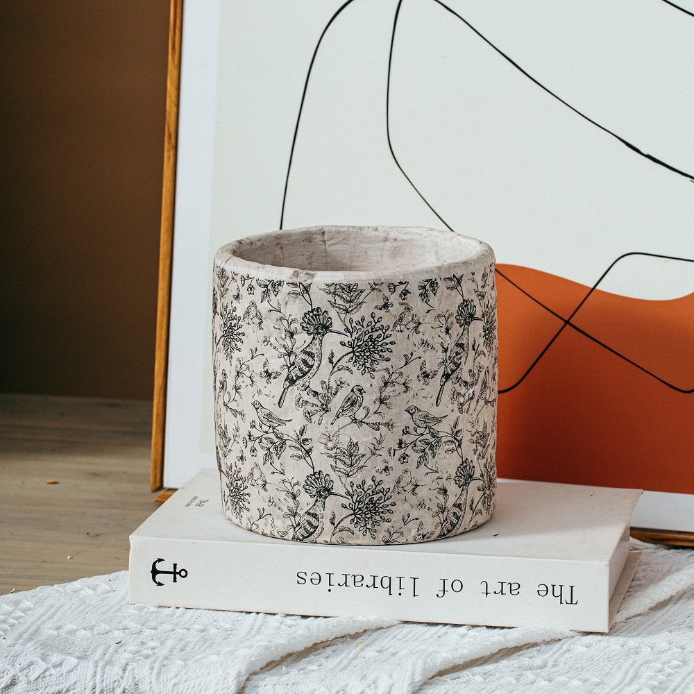 High quality modern Indoor cement flower pots tabletop decor concrete flower pots & planters
