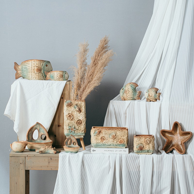 Customized sailboat shape customize ornaments living room nordic cement home decoration