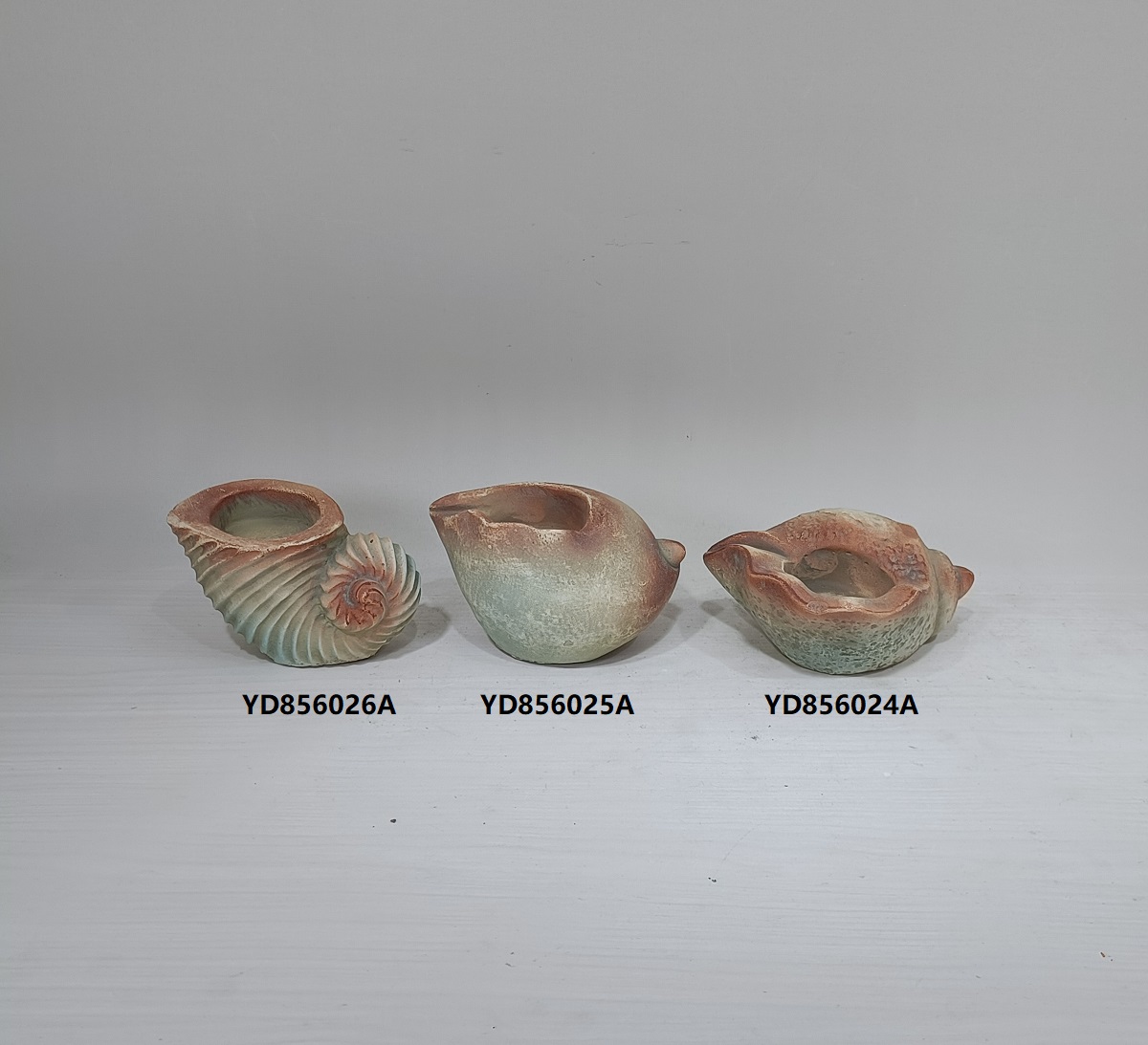 Wholesales fine quality creative cement trumpet shell table ornaments cement candle holder modern nordic home decor