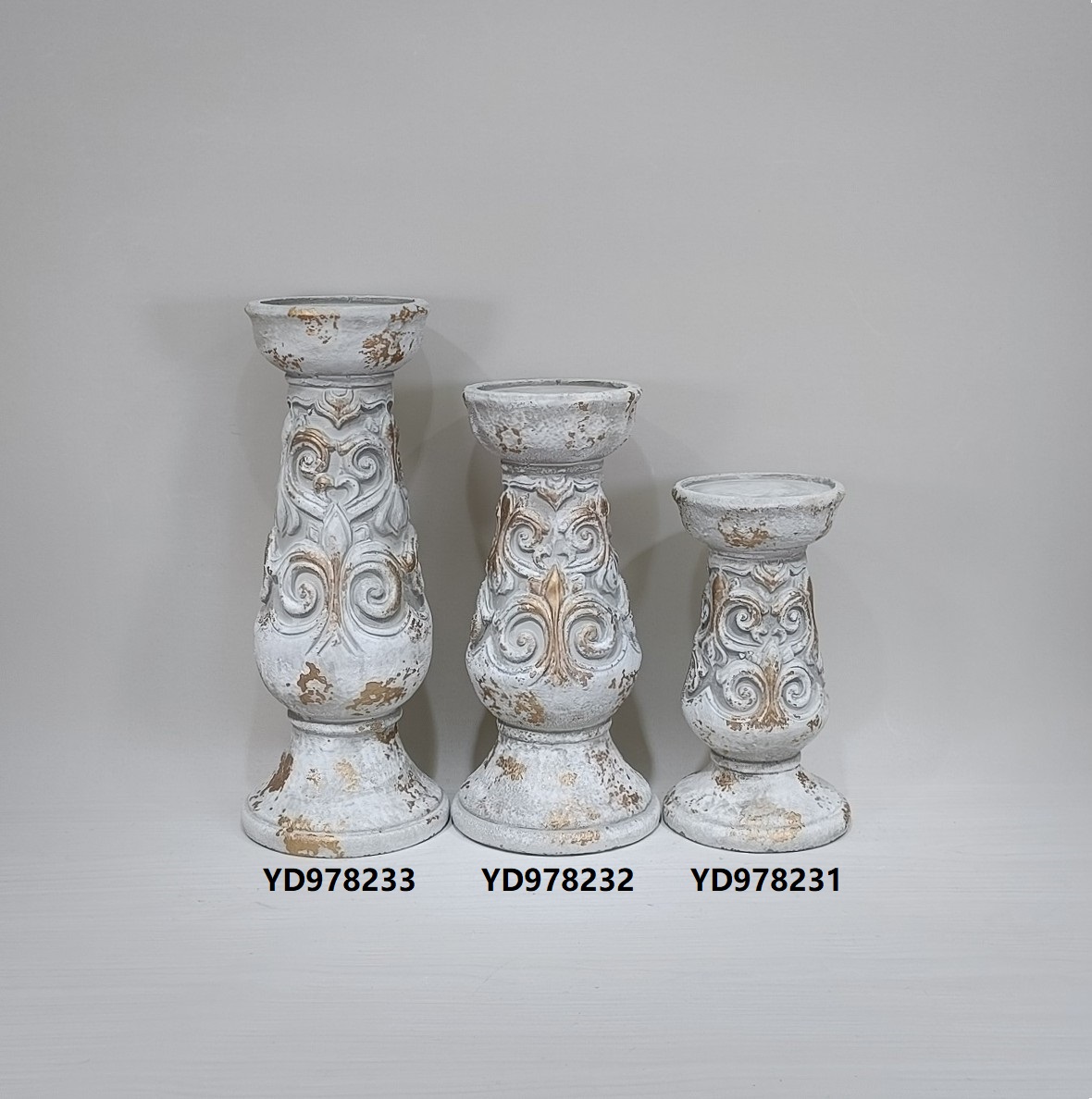 candle holder turquoise and gold concrete decorative candle holder