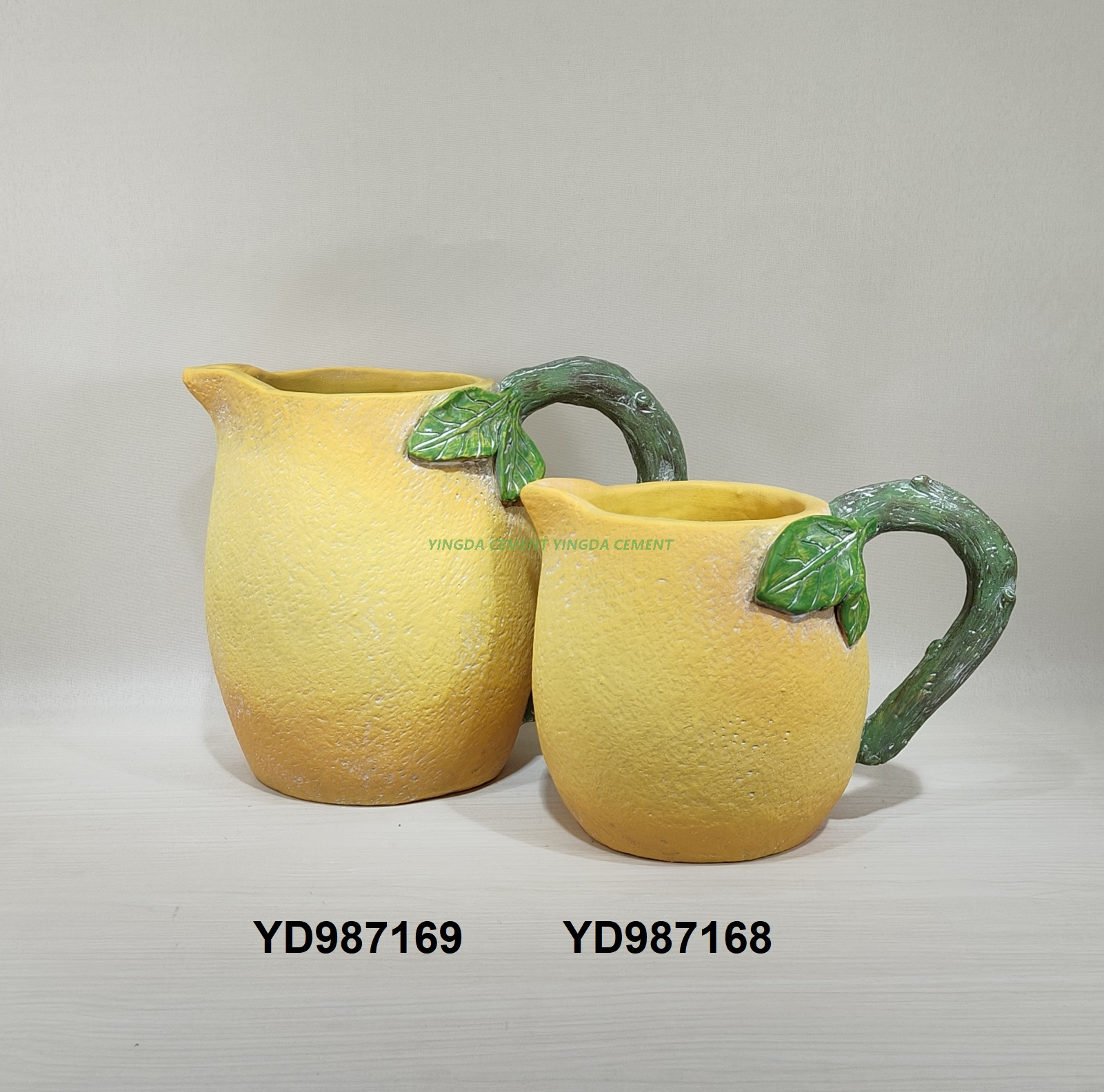Flower pot for home decoration fruit collections cement Fruit Lemon Vase
