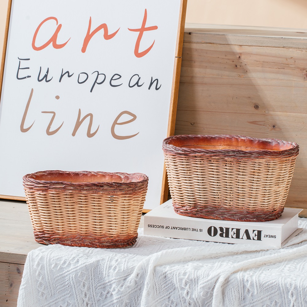 decoration succulent planter cement oval flower pot garden cement bonsai pot