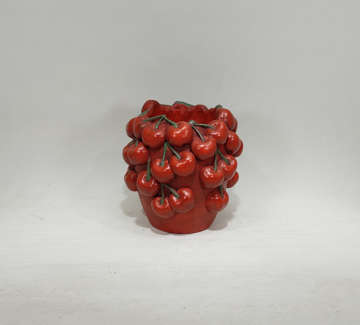 high quality fruits design cherry cement pot for home decor