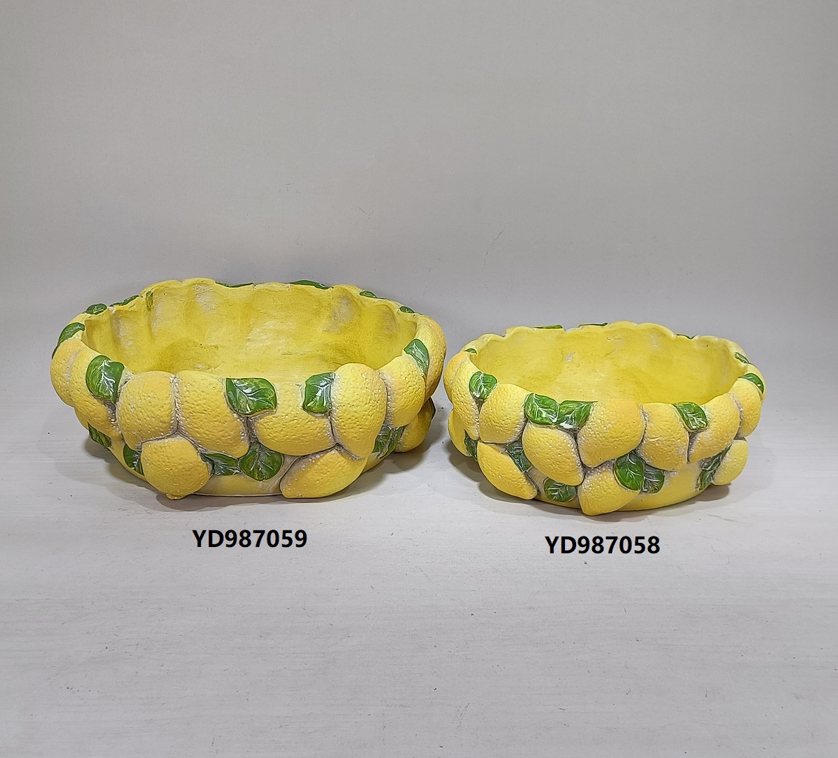 Popular item cement garden pot fruits design strawberry lemon cement pot for home decor