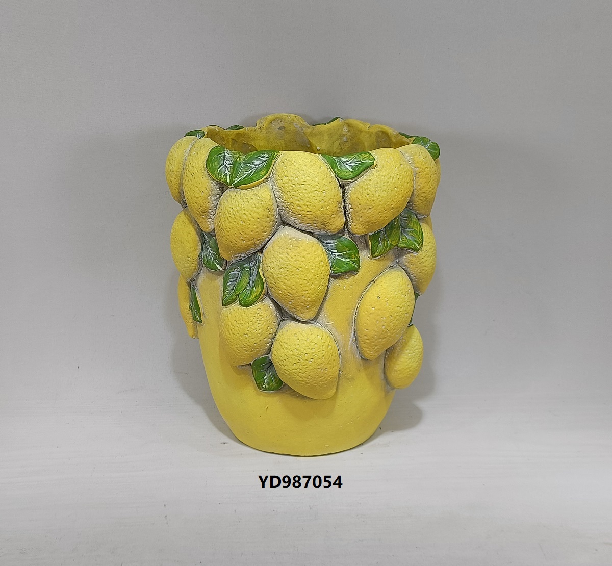 Embossed modern cement vase fruit design lemon shape Concrete Vase