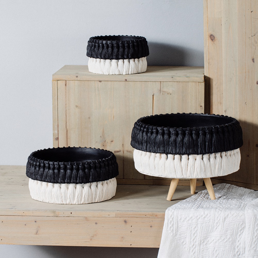 High quality garden blue concrete planter pot home decor cement flower plant pots for garden