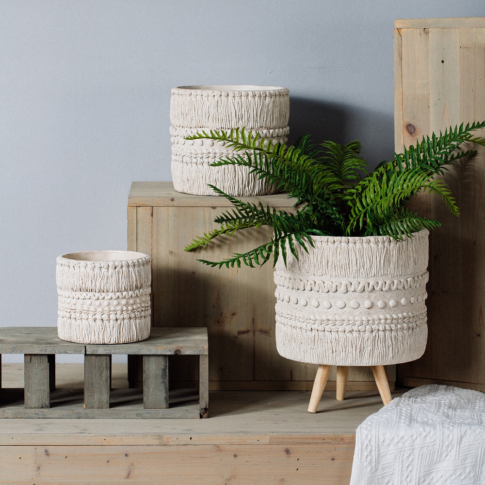 New arrival customizable size concrete plant pots nordic style modern garden cement flower pots