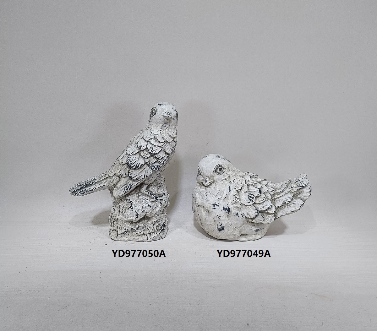 Old looking Bird design matte cement home decor animal shape decoration ornaments 