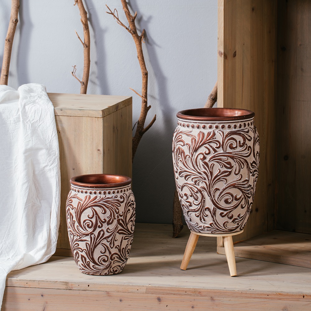 Vintage home decoration garden pots luxury cement flower pots & planters