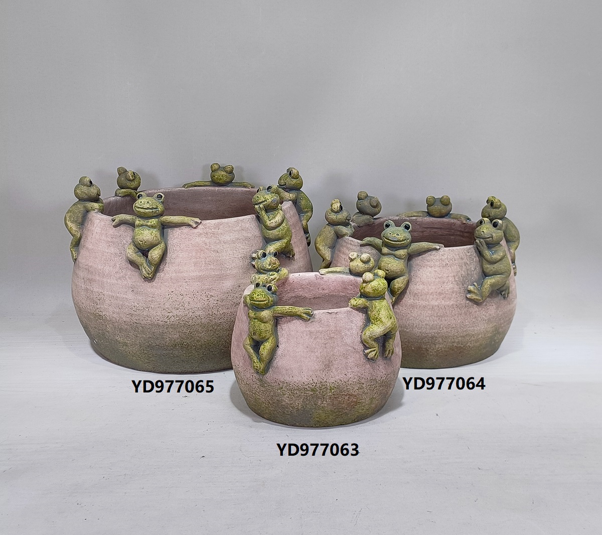 Frog embossed design succulent plants pot cement flower pot for decoration