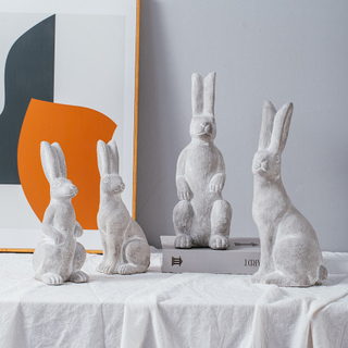 animal shape decoration ornaments Cute rabbit design matte cement home decor 
