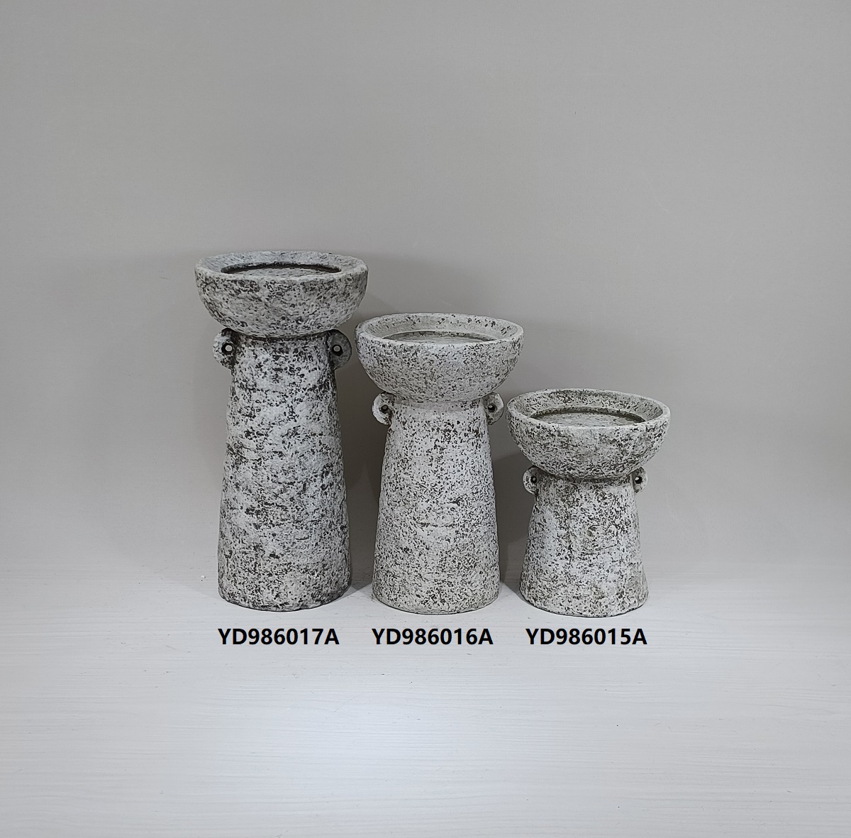Pastoral style wholesale matte terracotta candlestick home decor cement tealight candle holders