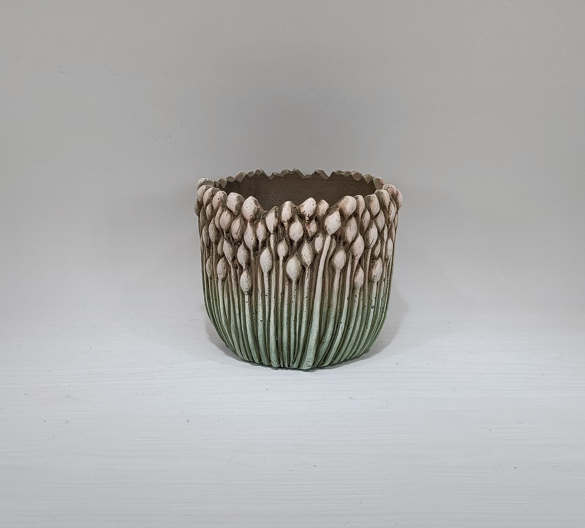 High quality balcony decor cactus succulent potted plant green color cement flower pots for plants