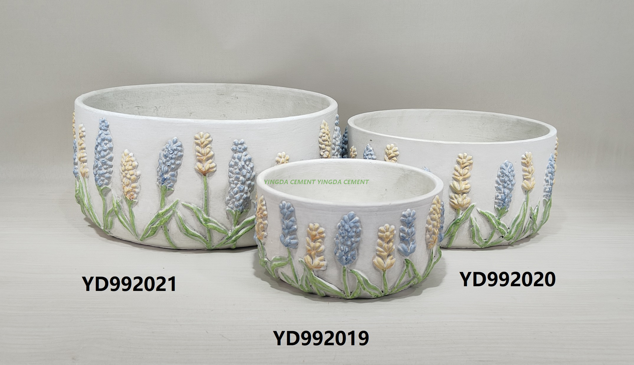 Custom Size Logo Nordic Puffed Ridge Concrete Cement Planter Plant Flower Succulent Cactus Pots