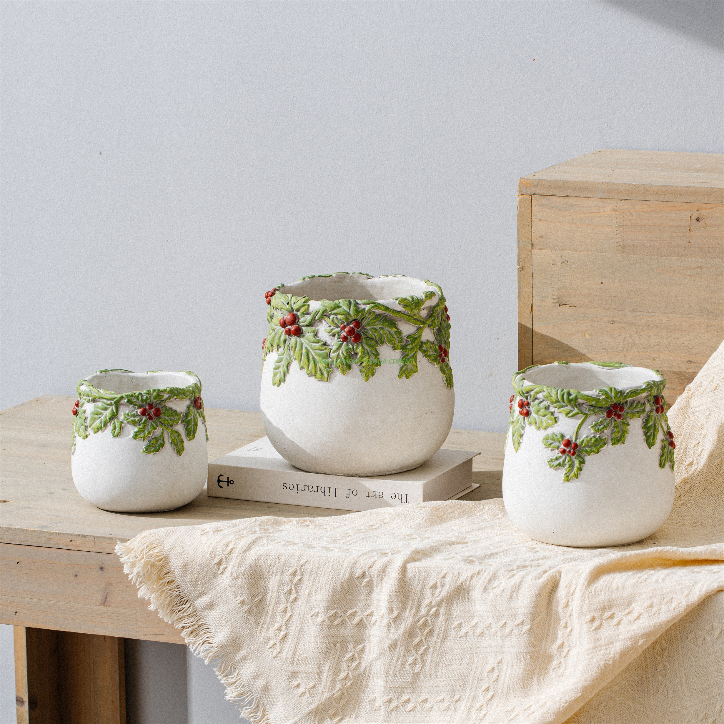 Creative Indoor Flower Pots Colorful Indoor Cement Planter for Plants & Flowers