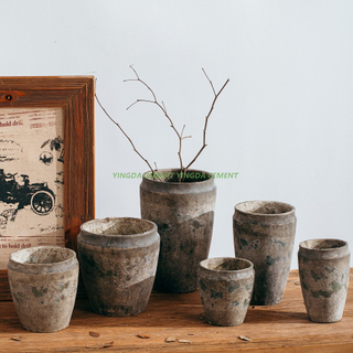  Decal Design Bulk Bonsai Pot Cement Flower Pots Planter for Home Garden Decor