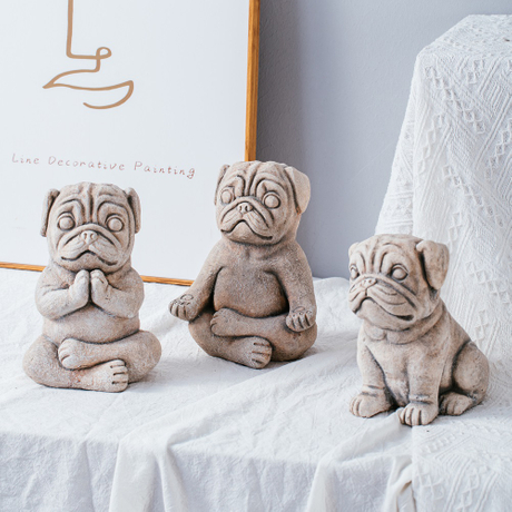 old looking animal shape cement decor ornamentcute dog design cement home decoration 