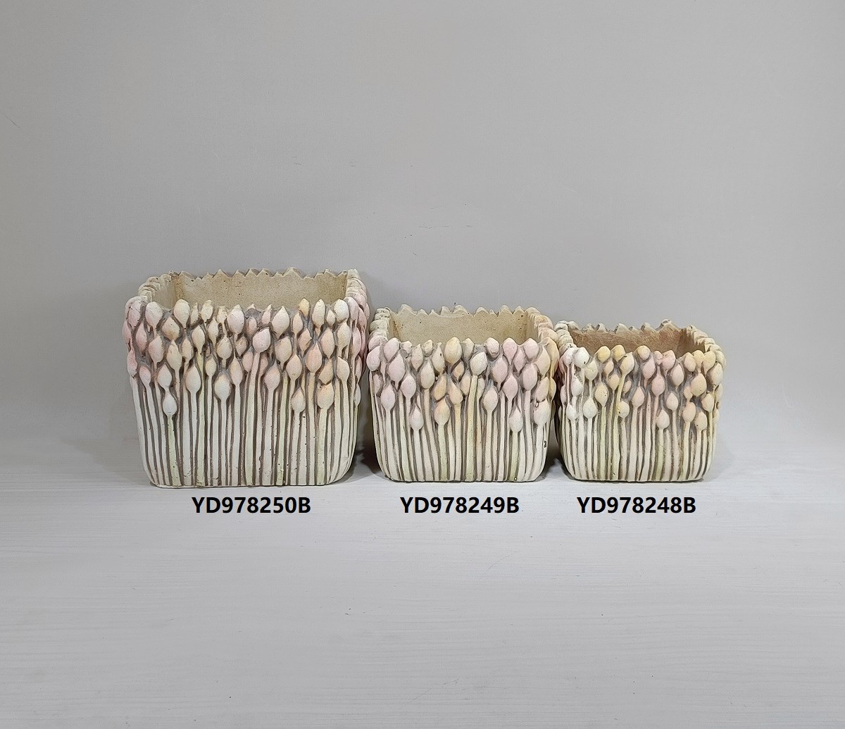 balcony decor cactus succulent potted plant green color cement flower pots for plants