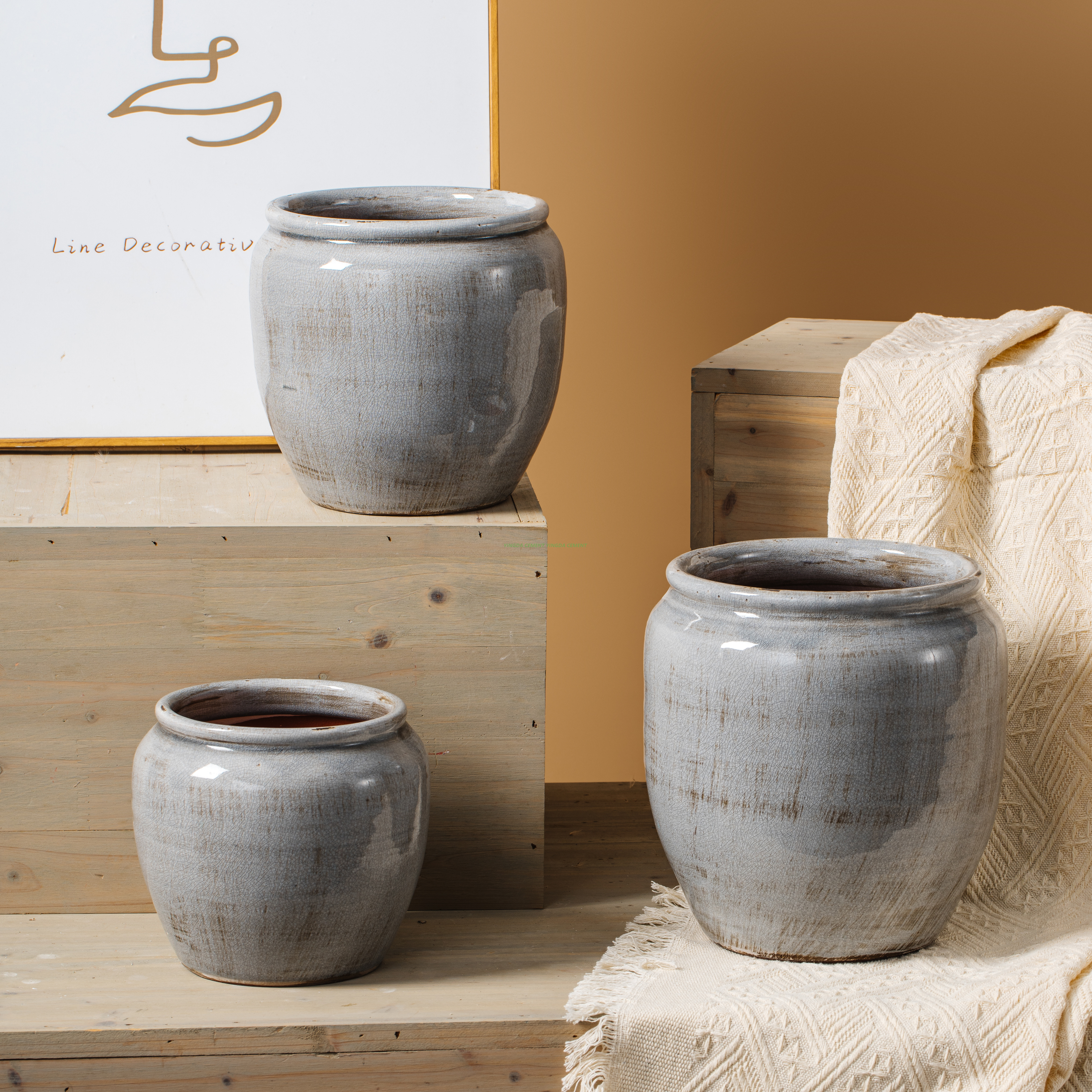 Friendly Modern Design Glazed Ceramic Flower/Plant Pot for Home Gardening Private