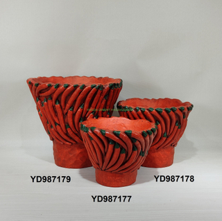 New Design Handmade Creative Pepper Shape Design Cement Succulent Pots Garden Flower Pot