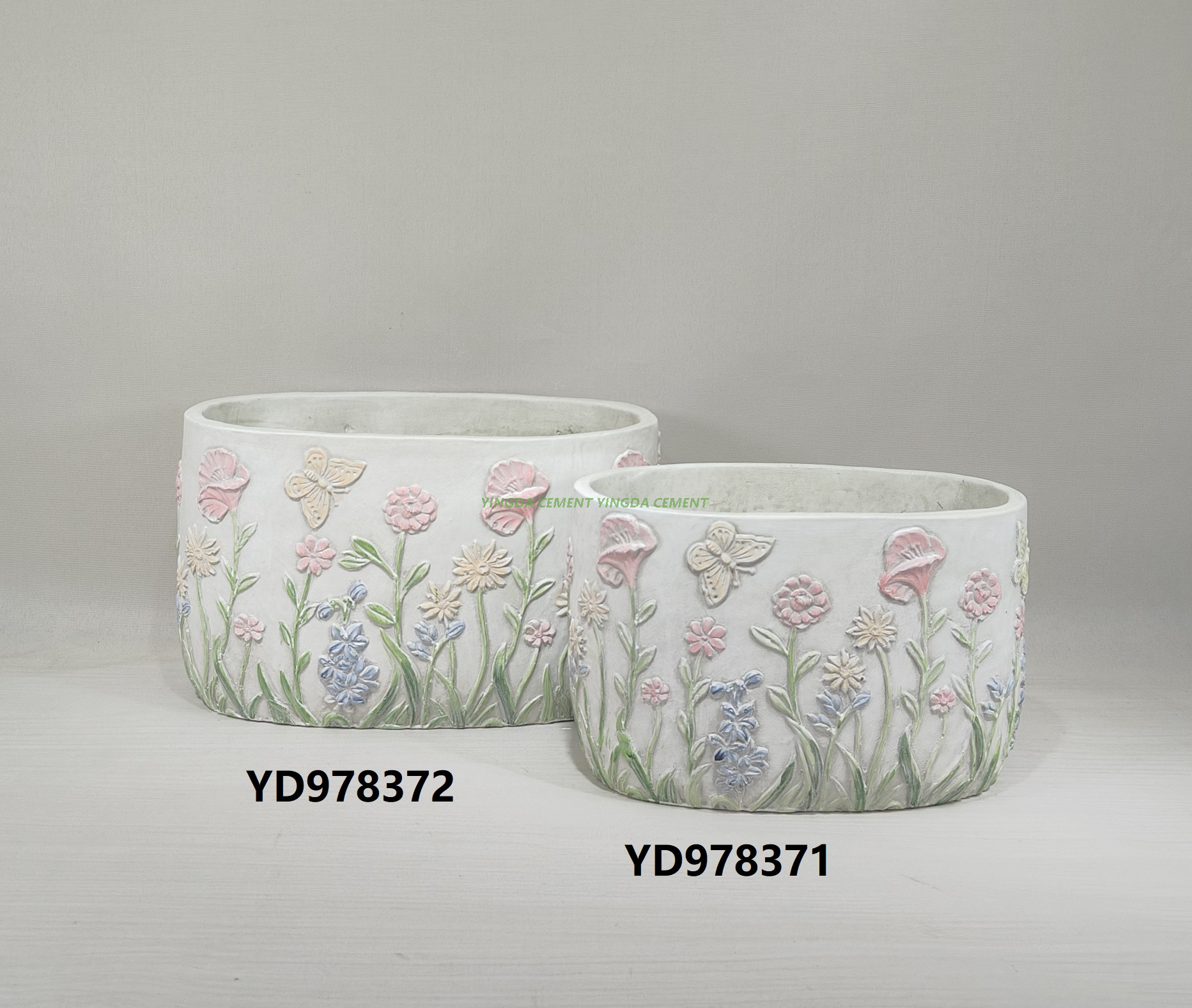 New Design European Style Popular Indoor and Outdoor Cylindrical Cement Flower Pot
