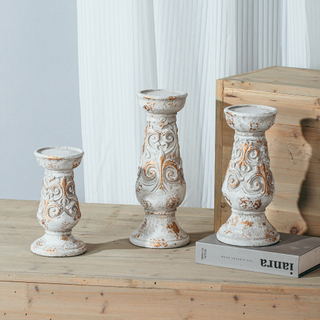 candle holder turquoise and gold concrete decorative candle holder