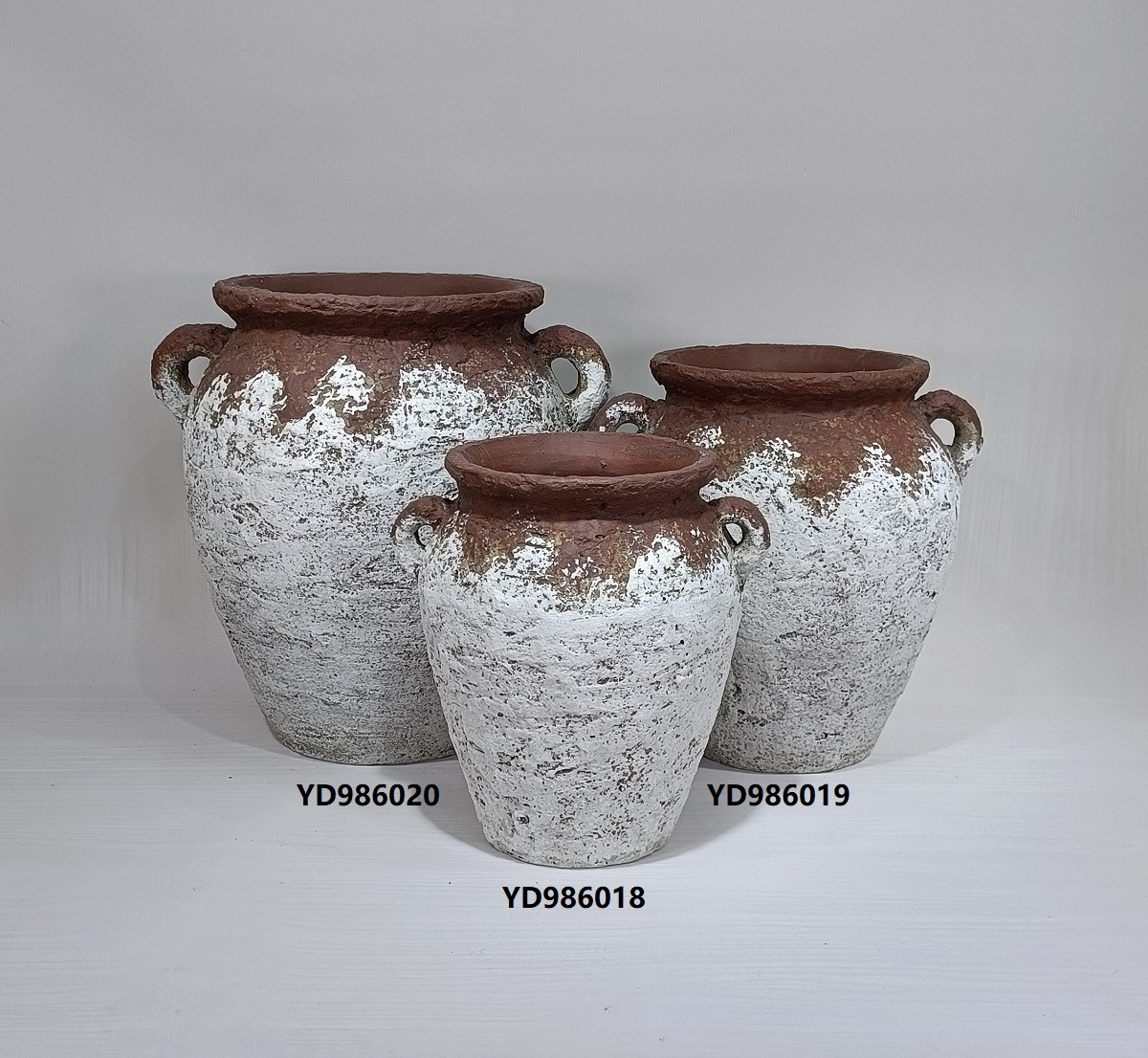 High quality customizable size coarse florero terracotta pot jar rustic vintage large floor flower vase
