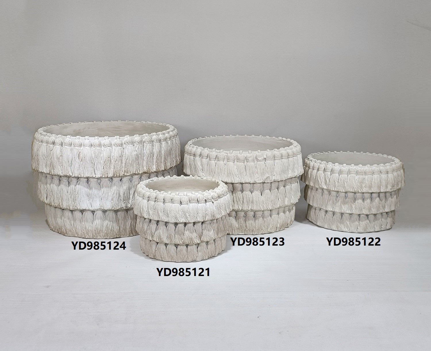 Factory direct selling customizable size white garden pots matte cement flower planters pot for wedding