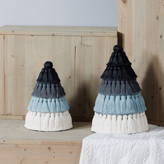 New arrival modern home tabletop decorative handmade matte cement christmas tree decoration