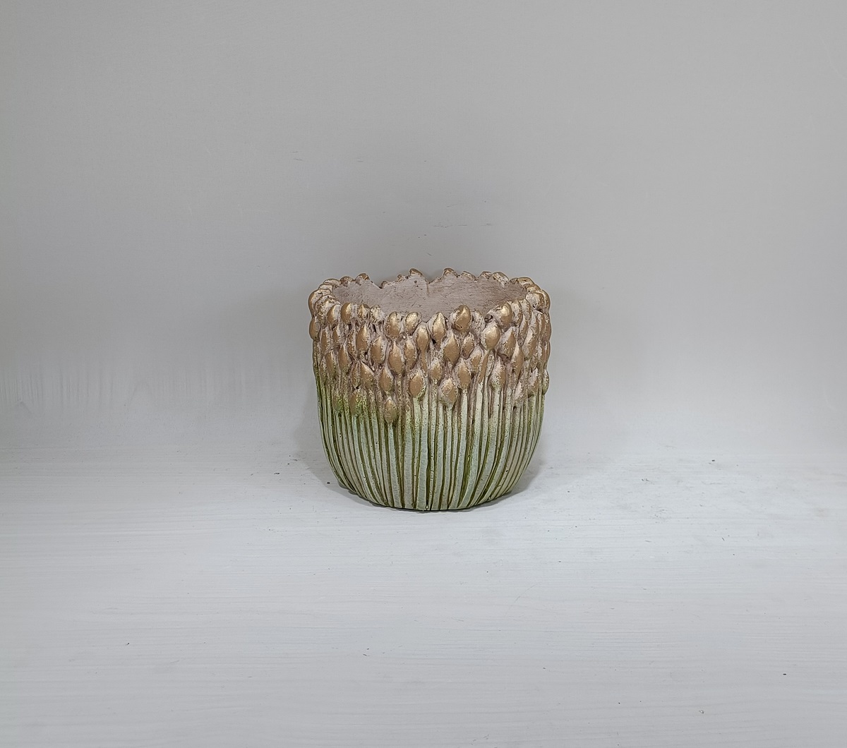 High quality balcony decor cactus succulent potted plant green color cement flower pots for plants