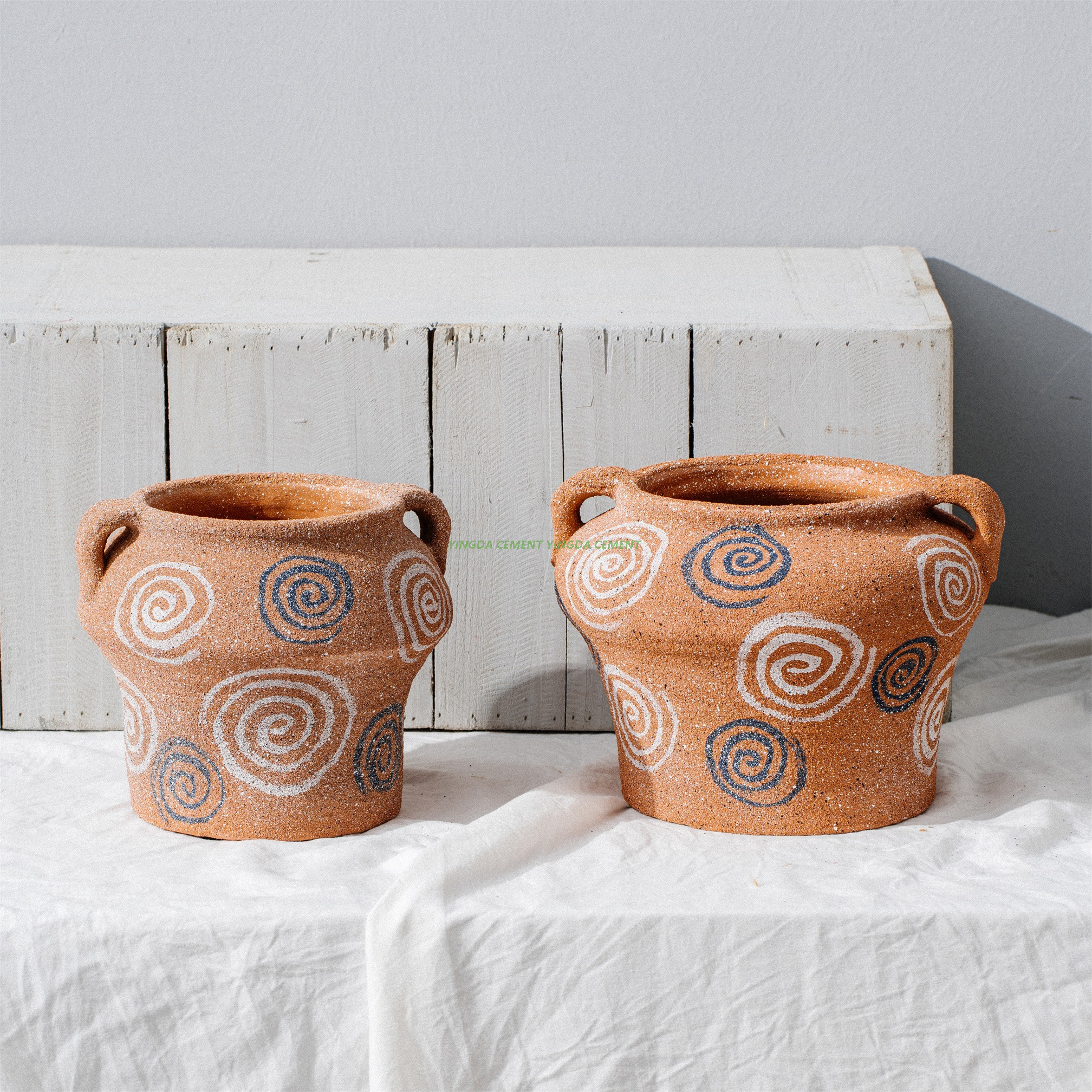 New Arrival Concrete Plant Pots Custom Nordic Style Modern Garden Floor Cement Flower Pots