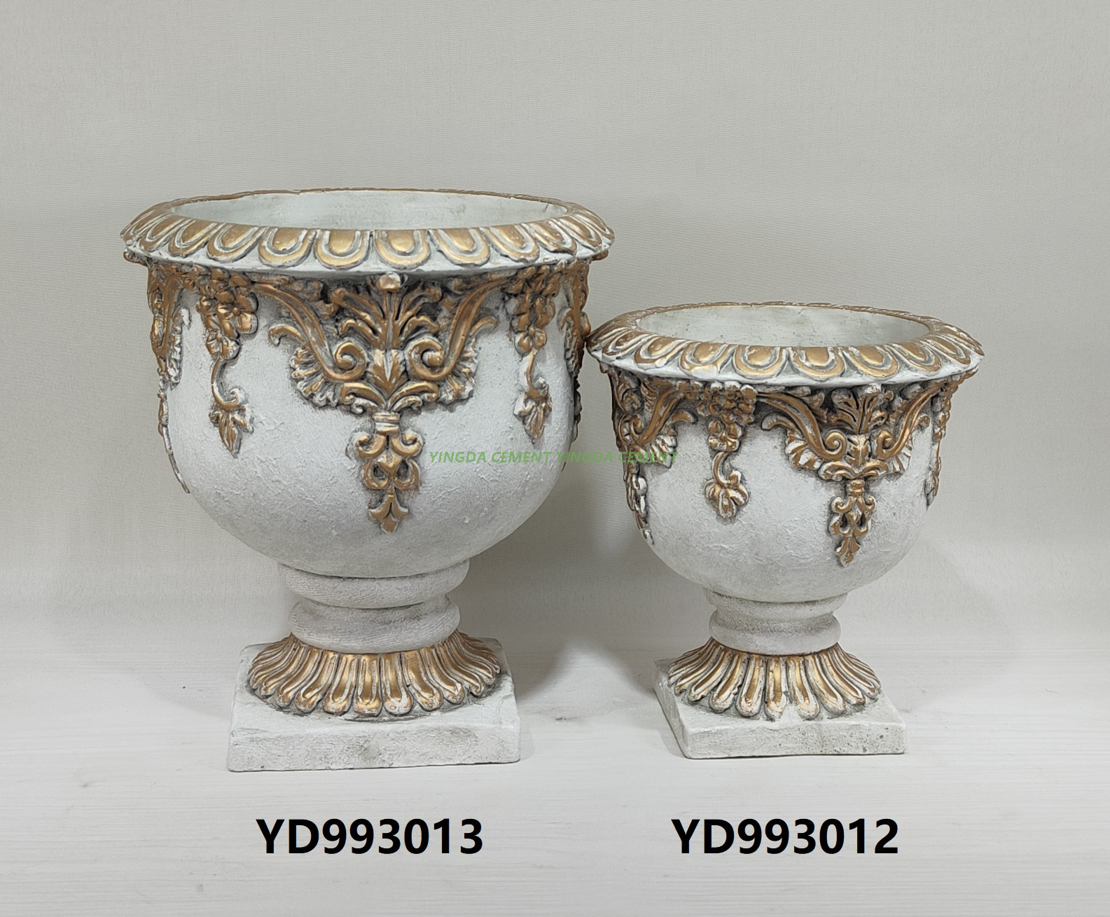 Cement Flower Pot Retro Texture Living Room Decoration Round Cement Flowerpot Basin Tall Pot Cement Plant Pot