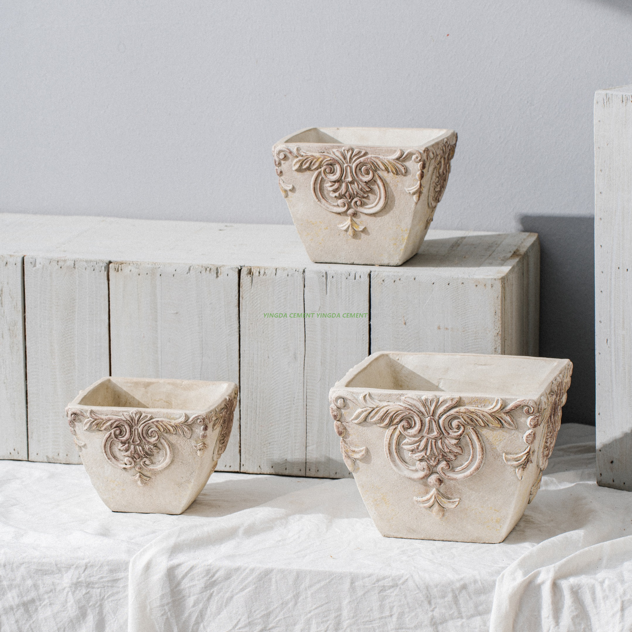 Artificial Planting Succulent Flower Pot Colorful Nordic Decor Bonsai Garden Cement Pot