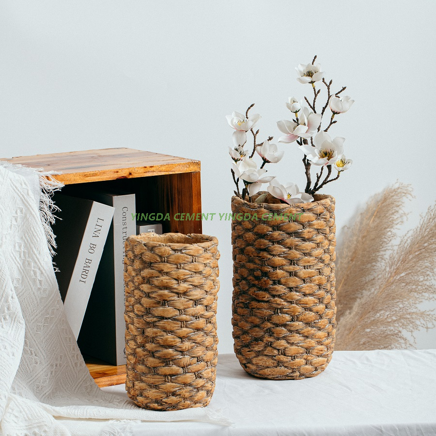 Basket Flower Pot Planter Cement Plant Pots