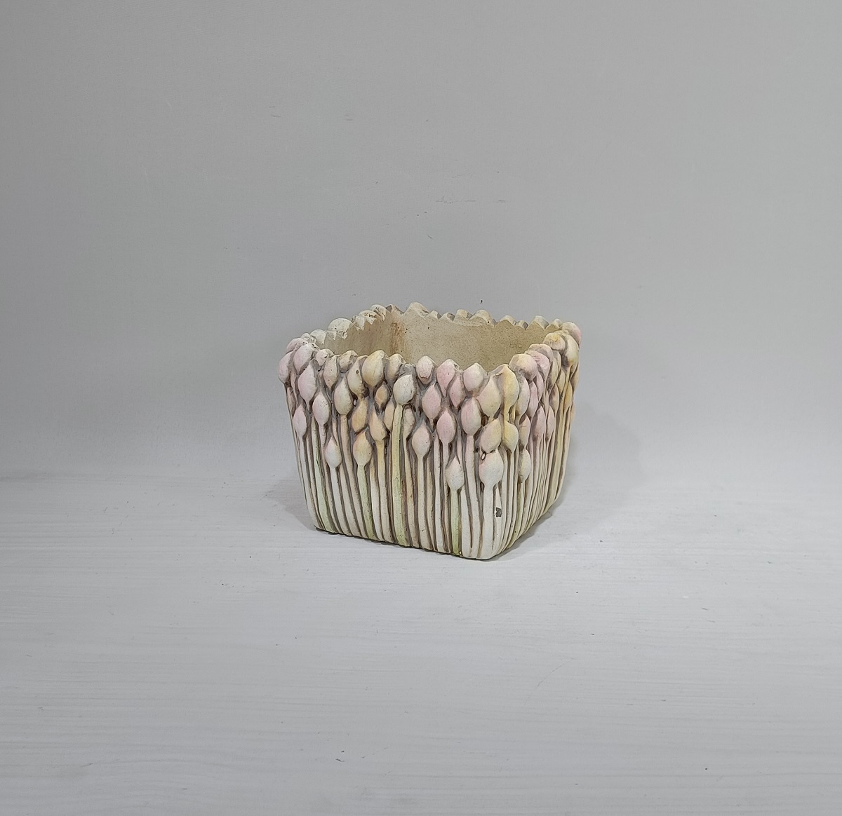 balcony decor cactus succulent potted plant green color cement flower pots for plants