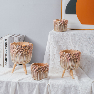 Unique design outdoor indoor decoration cement flower pots for plant