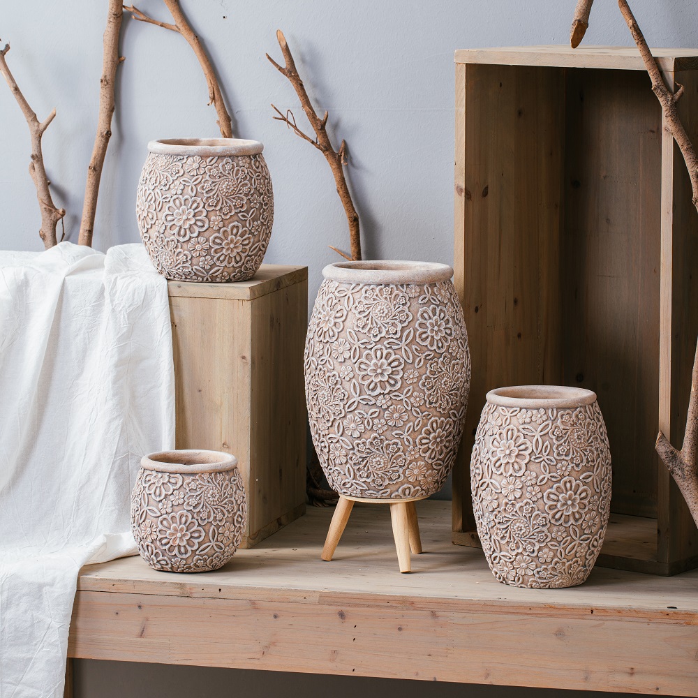 modern garden home decor small tabletop pots cement concrete flower planter pot