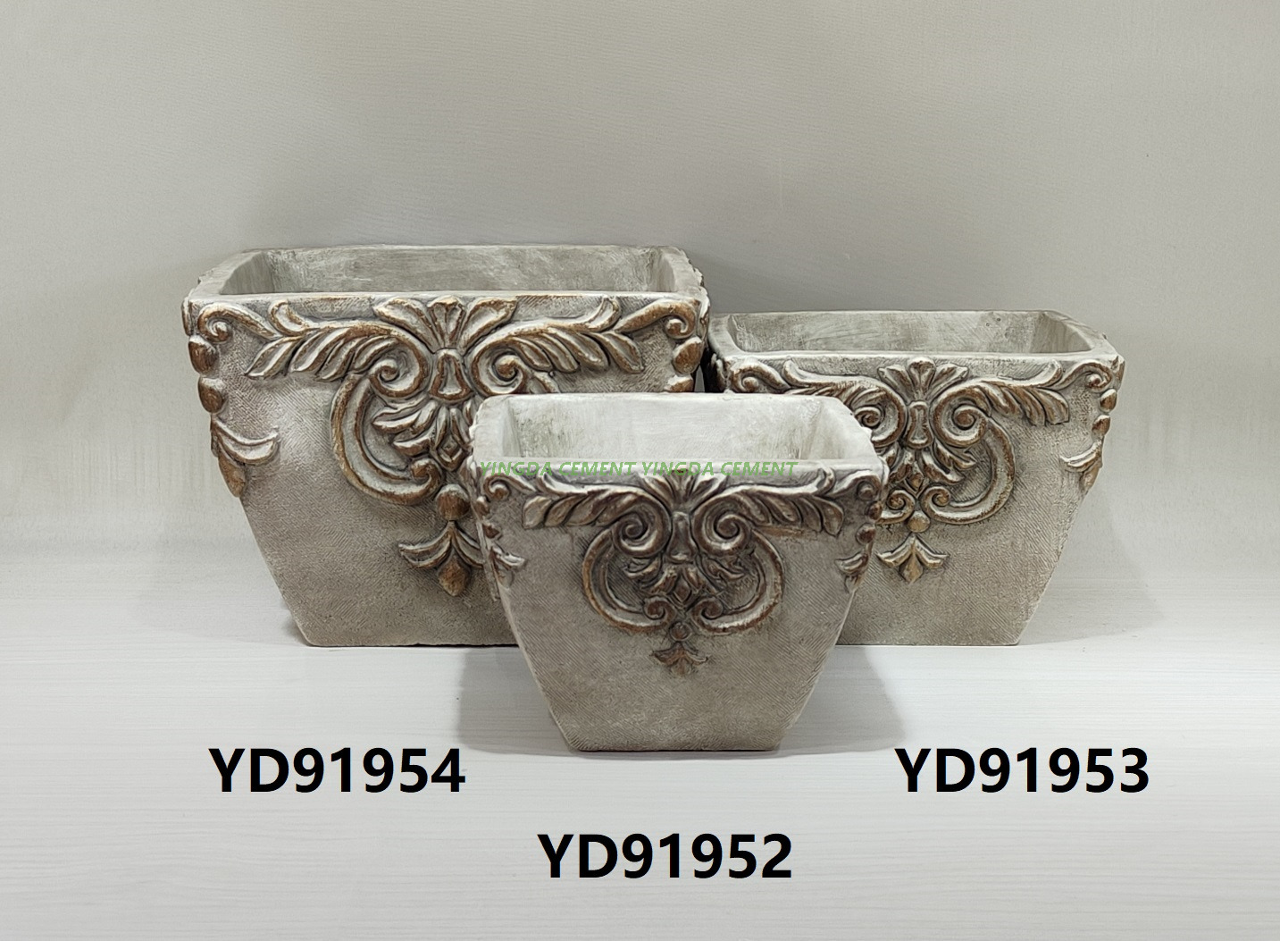 OEM Cement Oval Flowerpot Cheap Flower Pot Plant Pot