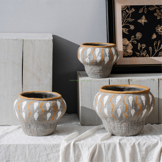 Wholesale Hand Paint Ins Nordic Flowerpots Simple Cement Pot Tiny Succulent Pots