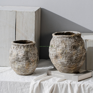 Flower Pot Outdoor Planter Round Cement Concrete Pots Nordic Plant Pot