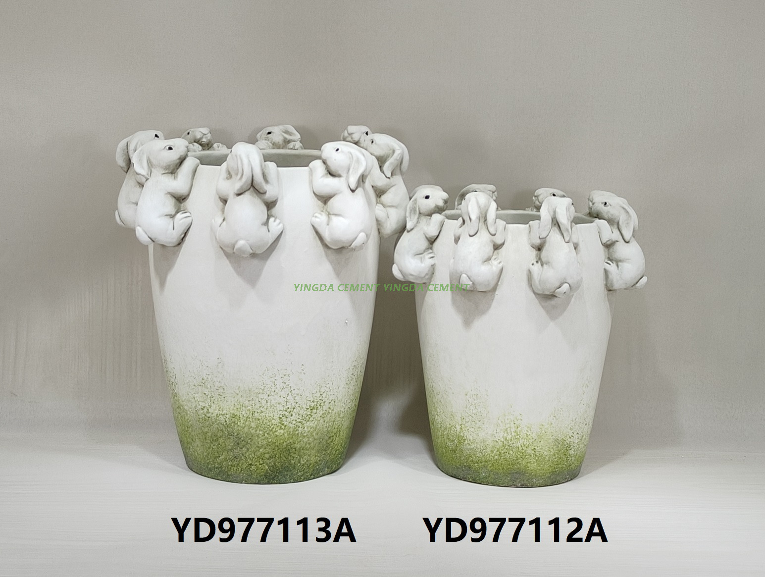 Cement Cute Bunny Planter Pots Animal Succulent Planter Decor Garden Pots Cement Shaped Statue Balcony Patio Rabbit Flower Pot