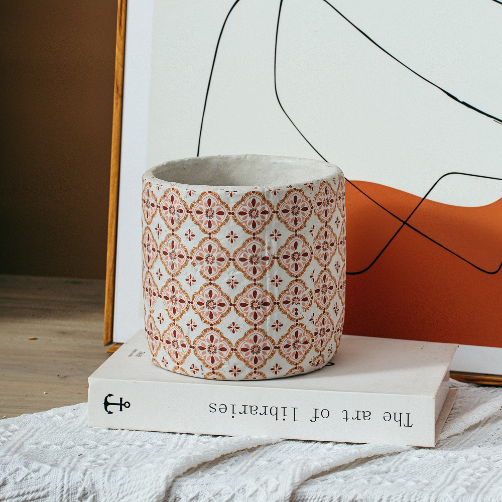 Nordic creative decal design matte modern cement flower pot balcony tabletop plant pots