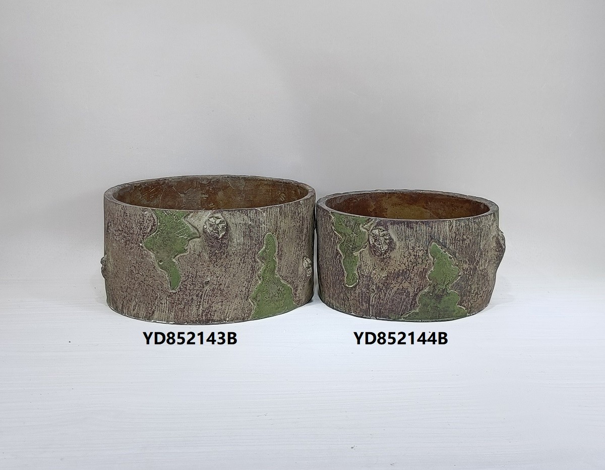 Pastoral handmade decoration tree design wholesale plant pots cement flower pot for garden