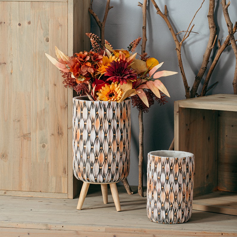 Nordic style unique design popular cement vases plant desktop modern vase for home decor