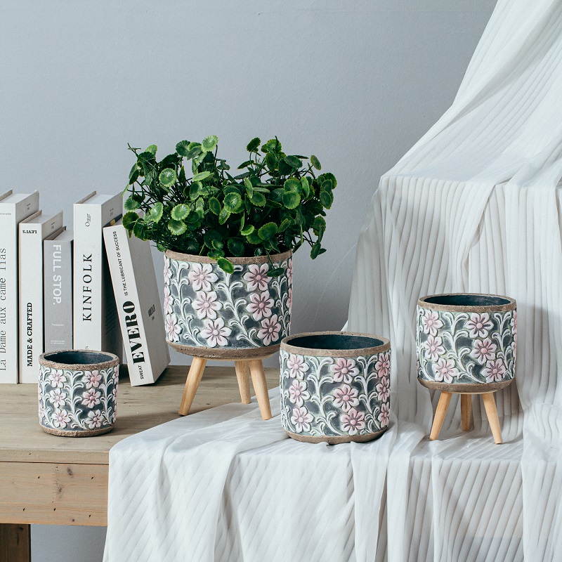 New product custom sizes cylinder shape concrete small bonsai pot unique cement pot in bulk