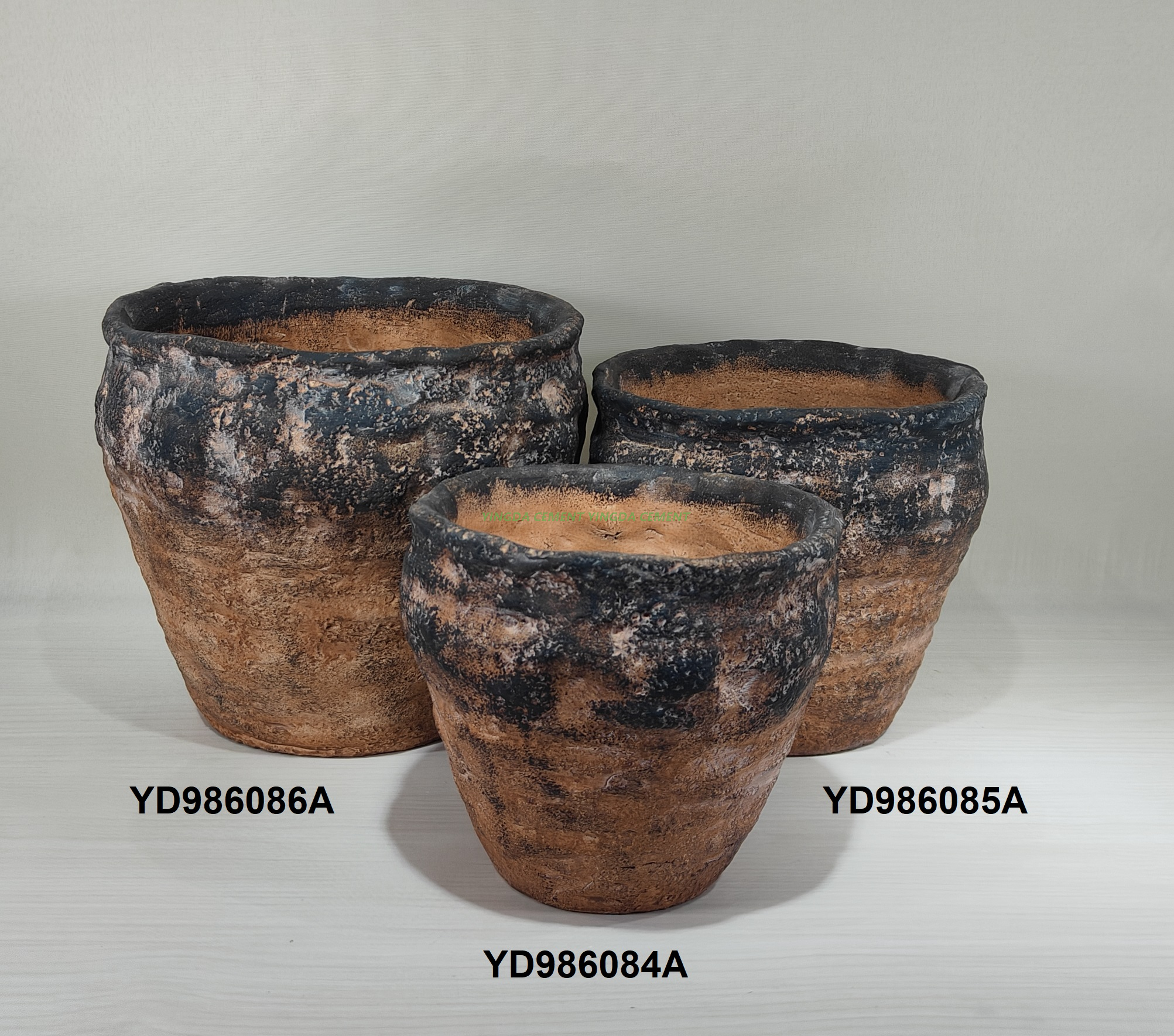 Nordic design garden balcony oval round cement plant pot creative home decoration flower pots