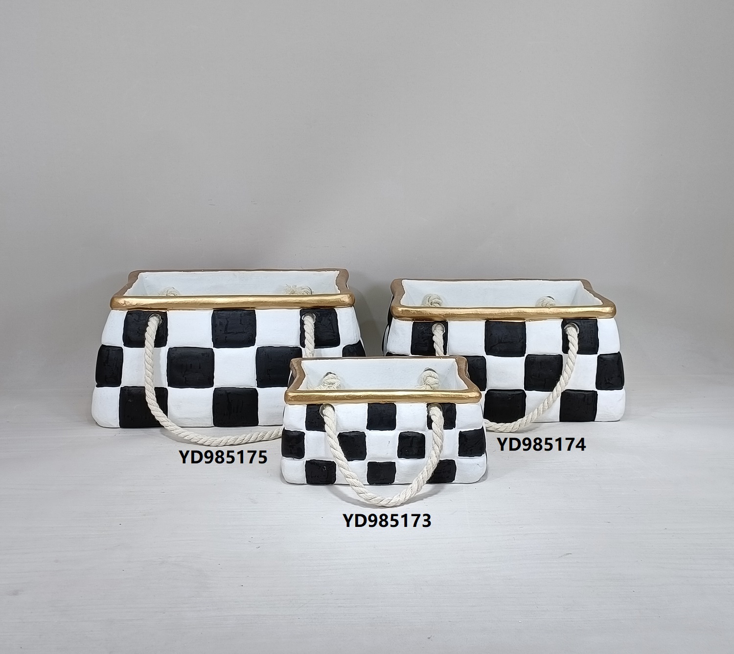 Wholesale nordic design garden decoration rectangular pots indoor outdoor cement flower pots