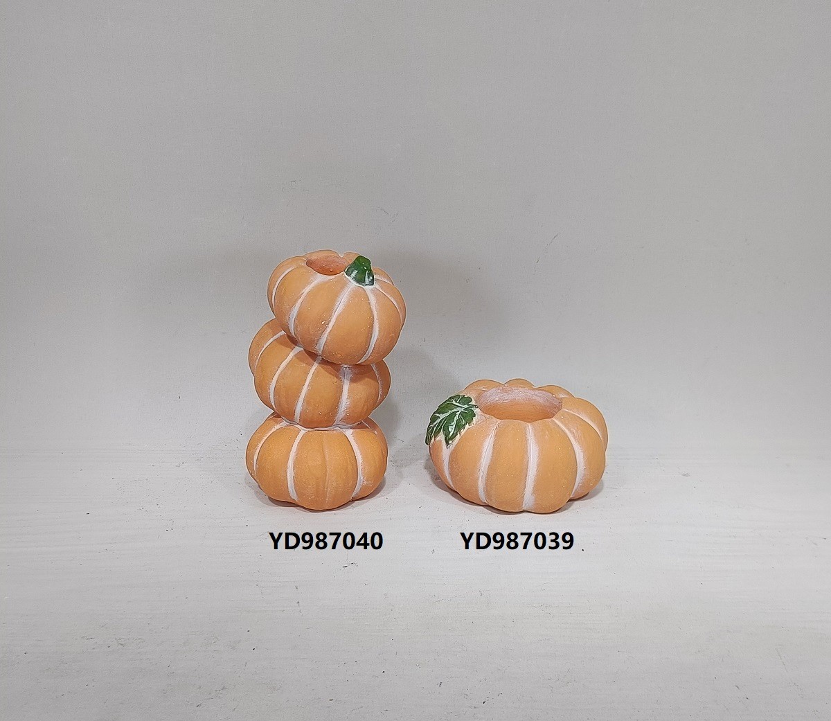  Embossed modern cement candle holder fruits design pumpkin shape candle holder for gift crafts