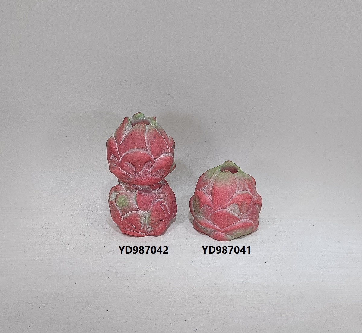  Embossed modern cement candle holder fruits design Dragon fruit shape candle holder for gift crafts