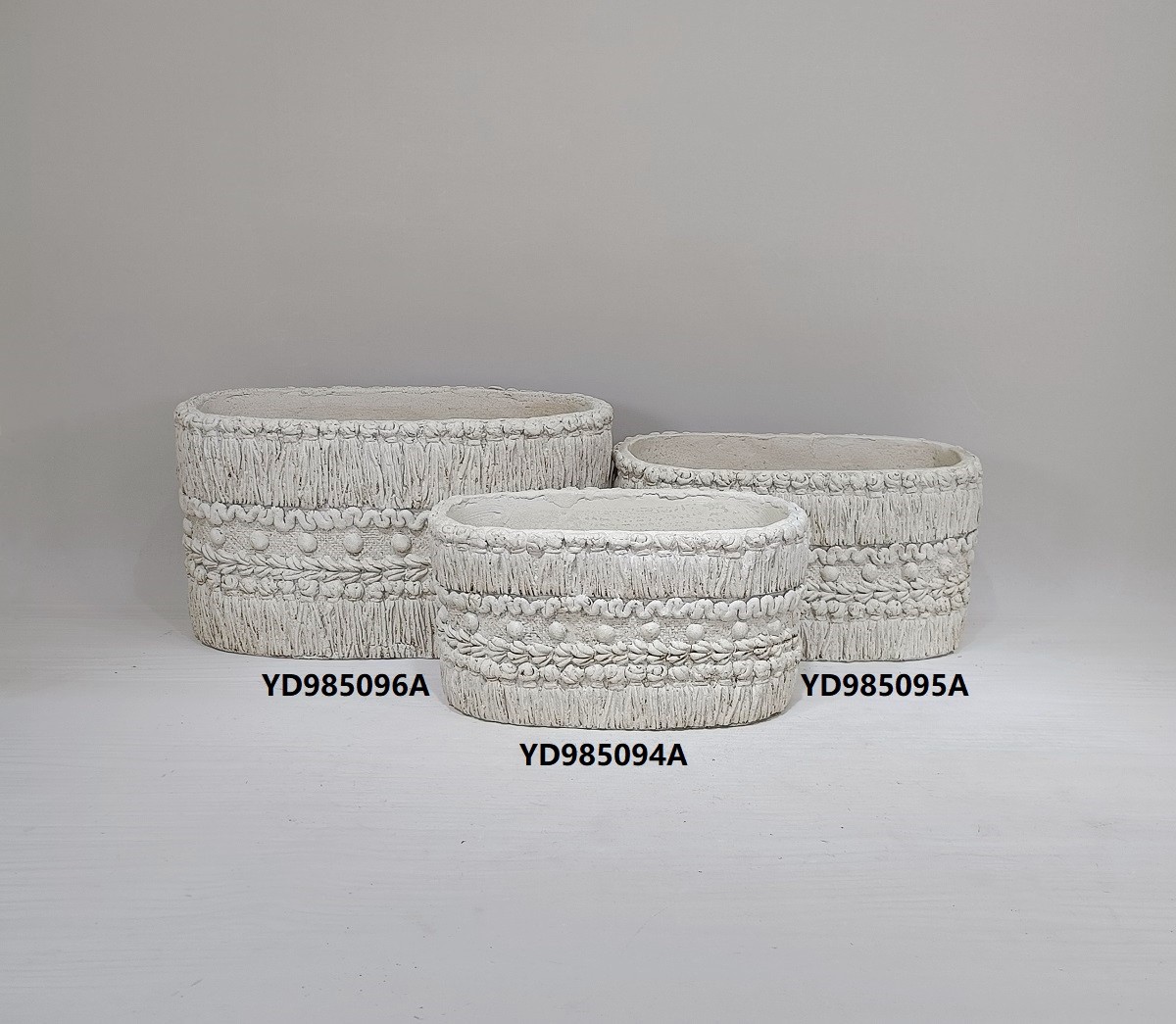 Wholesale embossed creative design garden tabletop decor planter pot cement succulent flower pots